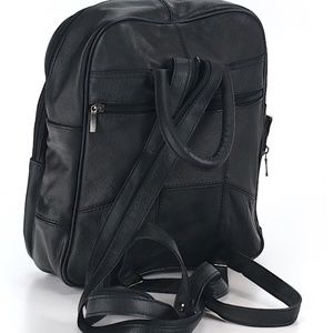 Faux Leather Daypack - Black